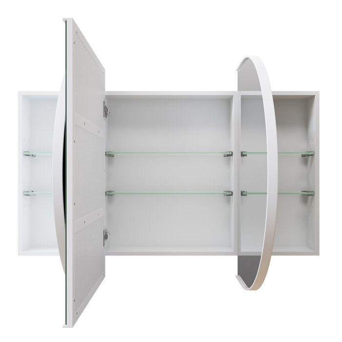 Glass Warehouse Recessed Framed 2 of Doors Medicine Cabinet with ...